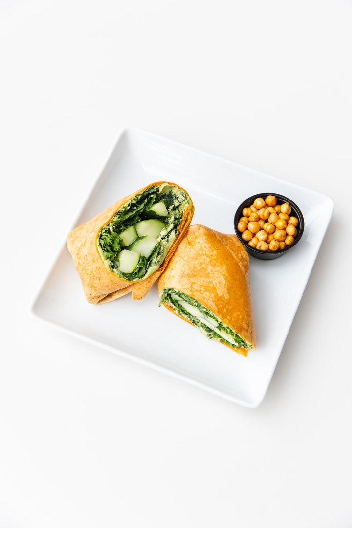 E+ROSE house-made wrap with fresh vegetables